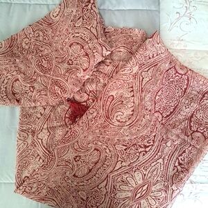 PERI Homeworks Collection Vintage Standard Curtain Panel Valance Burgundy Cream